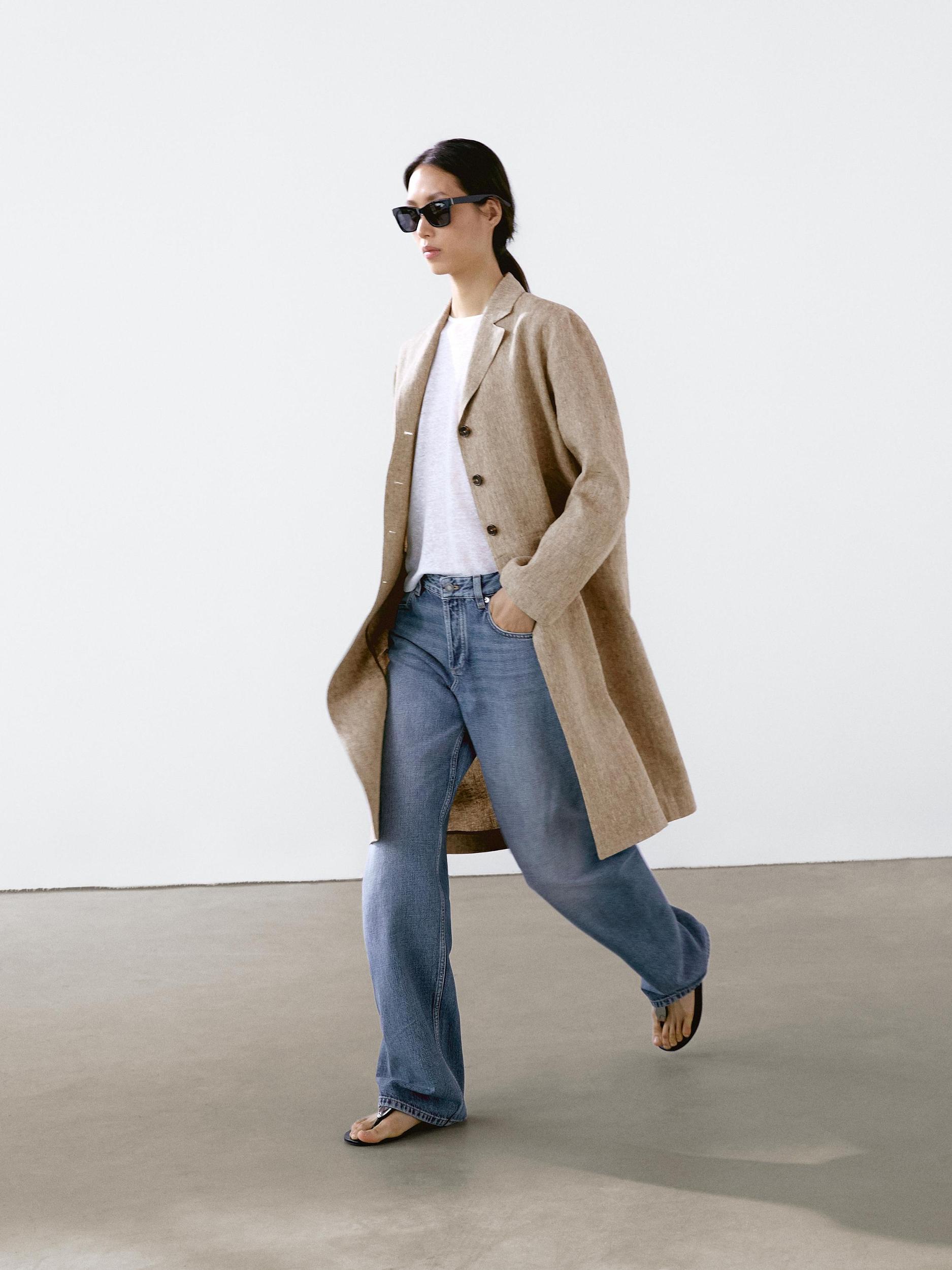 Lightweight 100% linen coat Product Image