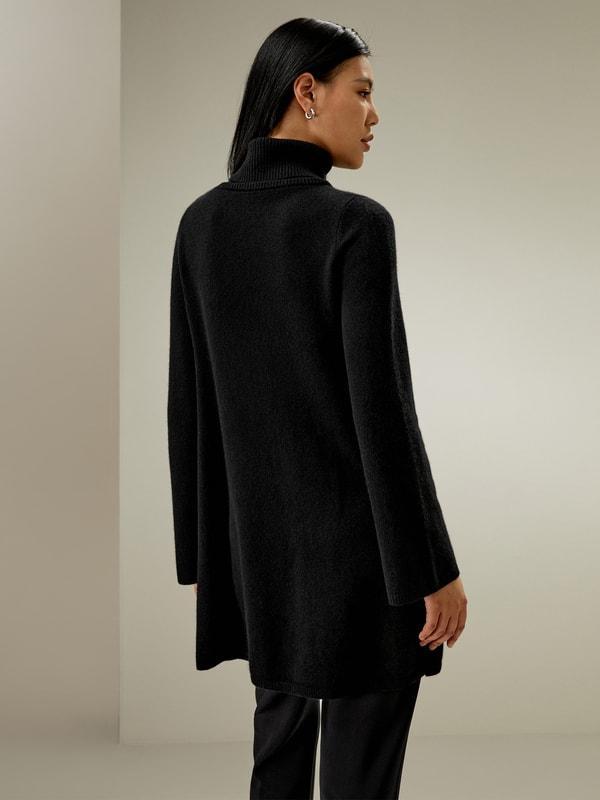 LILYSILK Long Cashmere Jumper Womens - Black Premium Cashmere - Comfortable A-Line Jumpers M Product Image