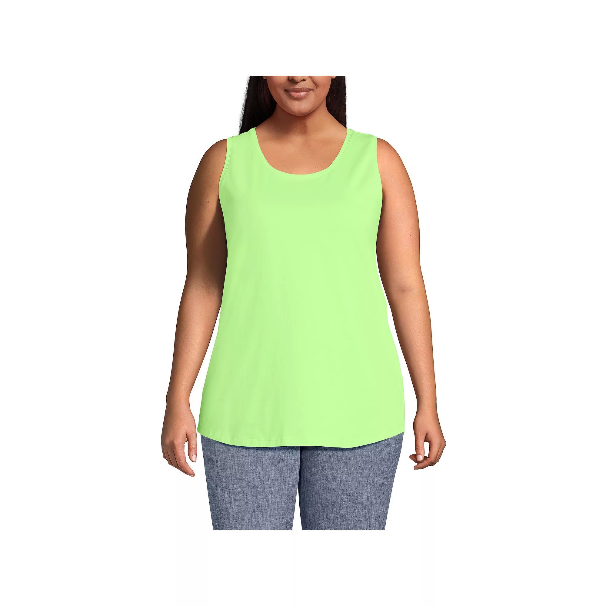 Plus Size Lands' End Scoopneck Tunic Tank Top, Women's, Size: 2XL, Limoncello Yellow Product Image