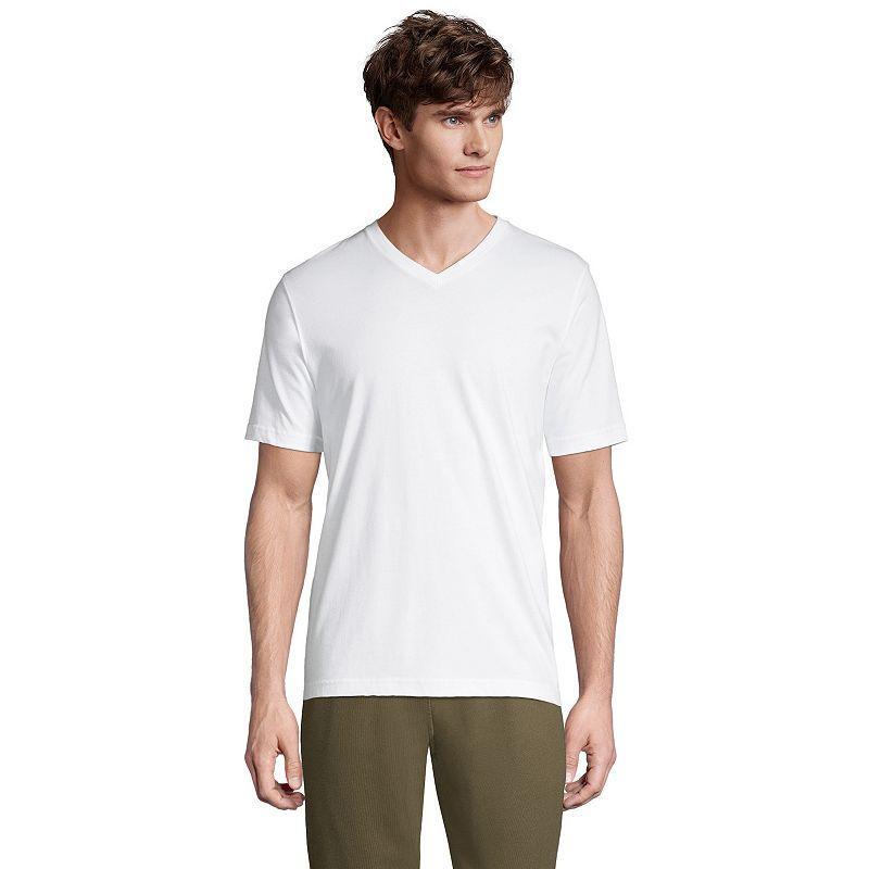 Big & Tall Lands End Super-T V-neck Tee, Mens Flax Grey Product Image