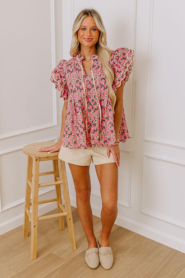 Brunch On The Patio Floral Top Product Image