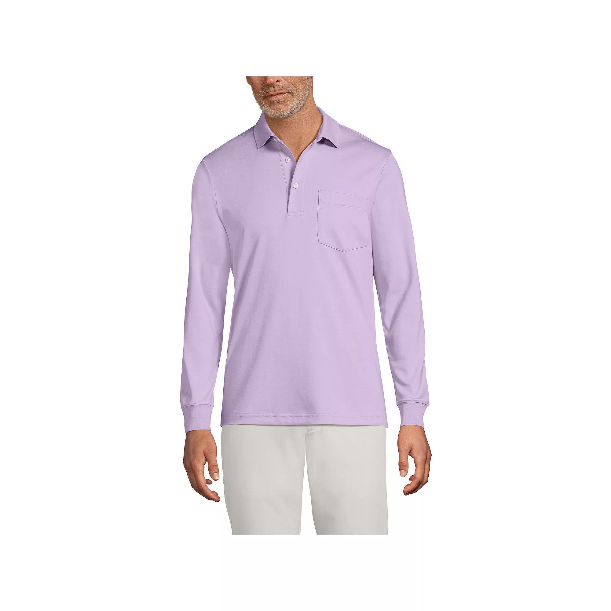 Men's Lands' End Classic-Fit Super Soft Supima Pocket Polo,  Product Image