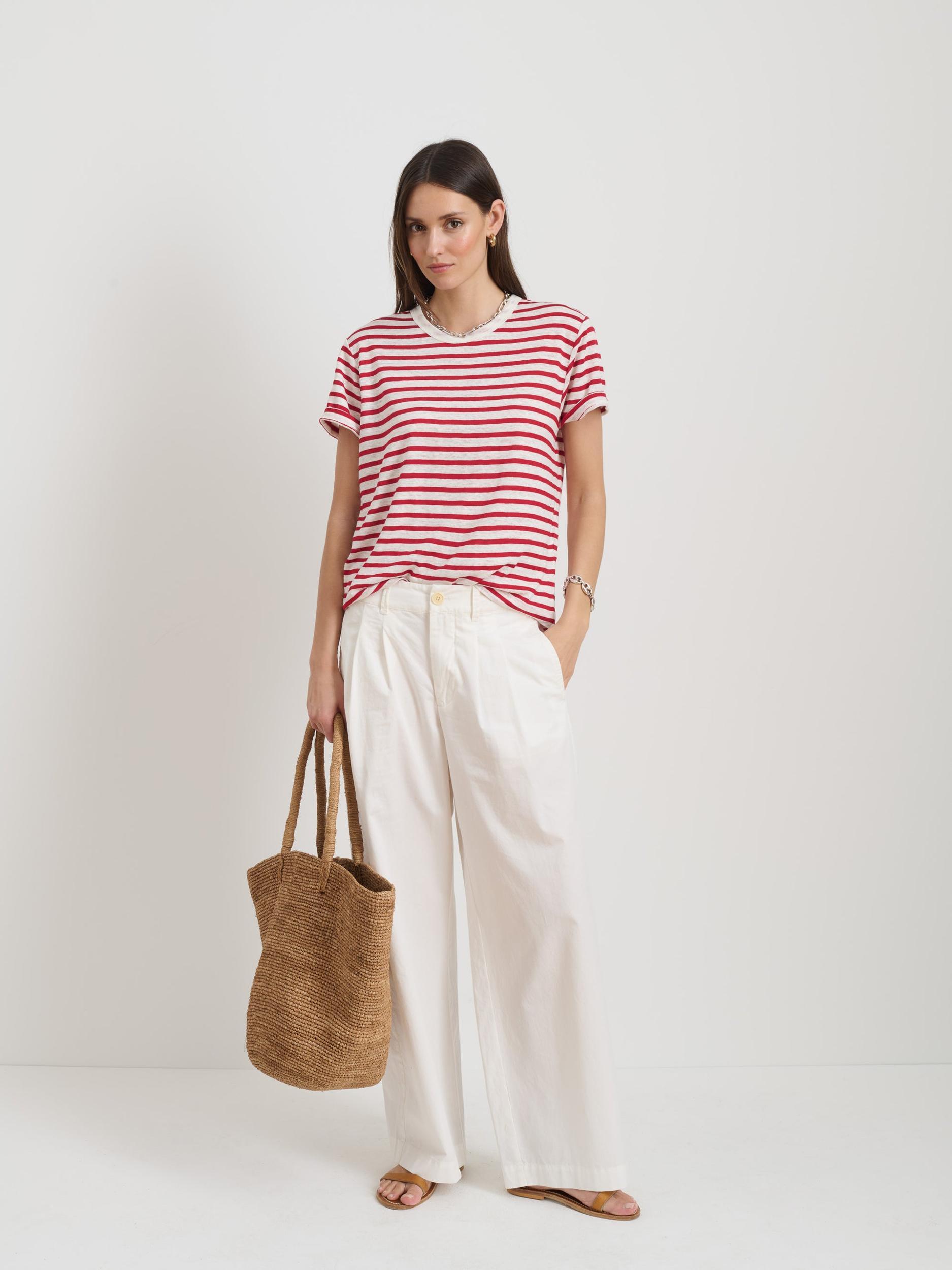 Garcon Striped Tee In Linen Cotton Product Image