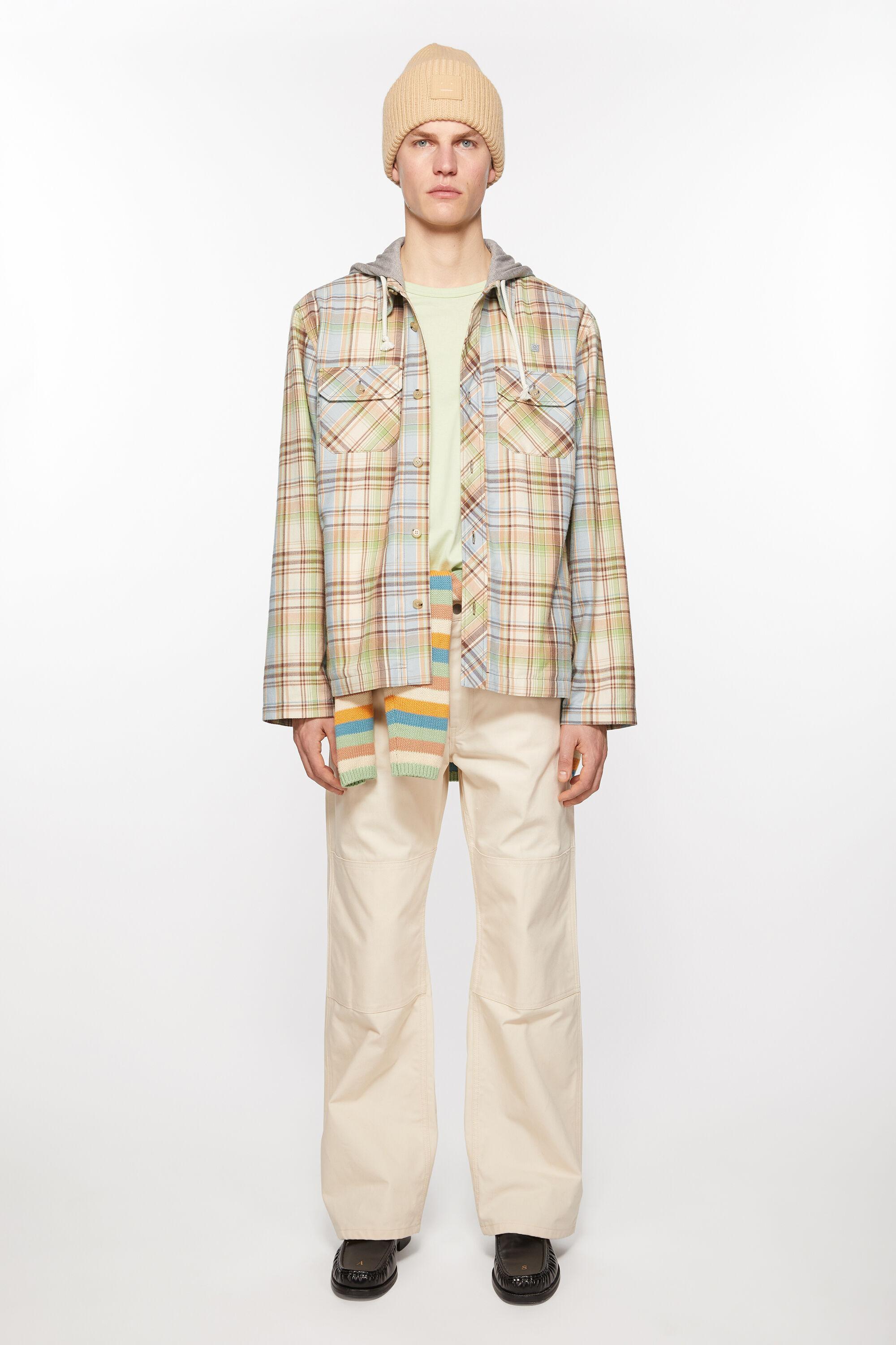 ACNE STUDIOS Checked Cotton Canvas Overshirt In Brown,green Product Image