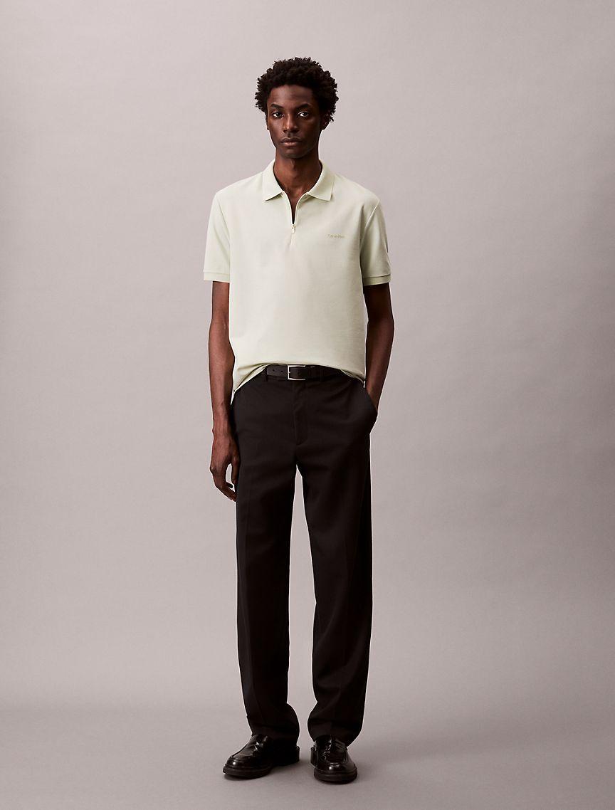 Tech Pique Zip Polo Shirt Product Image