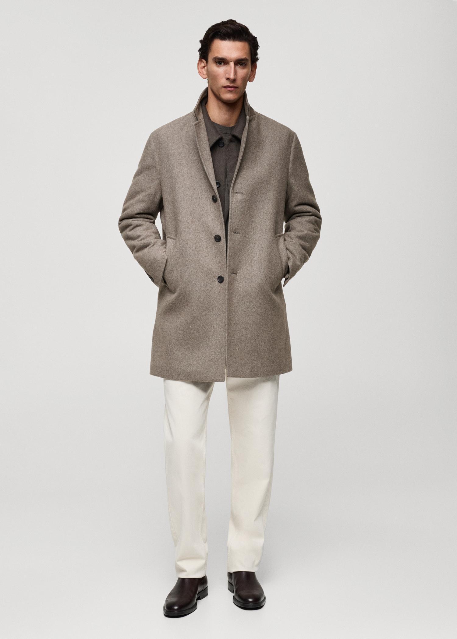 Quilted wool inner coat - Men | MANGO USA Product Image