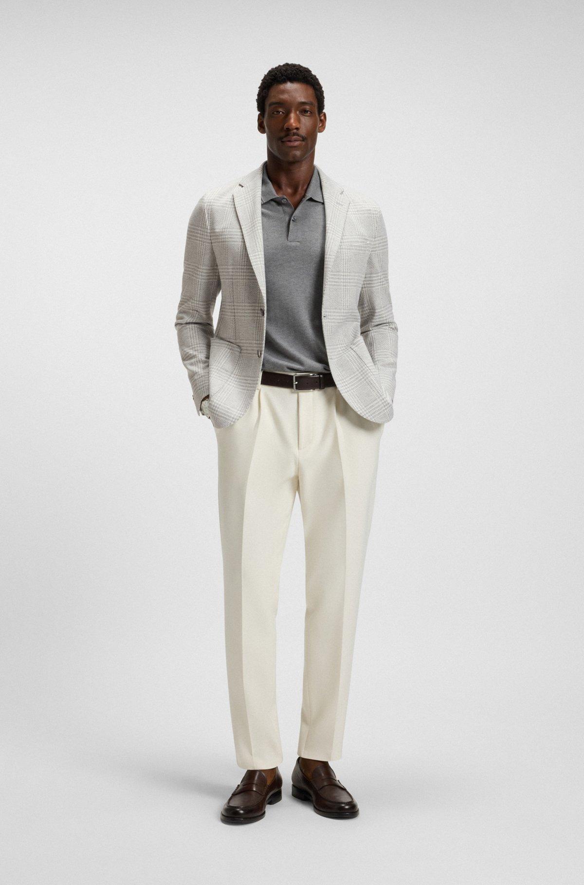 Slim-fit blazer in checked stretch fabric Product Image