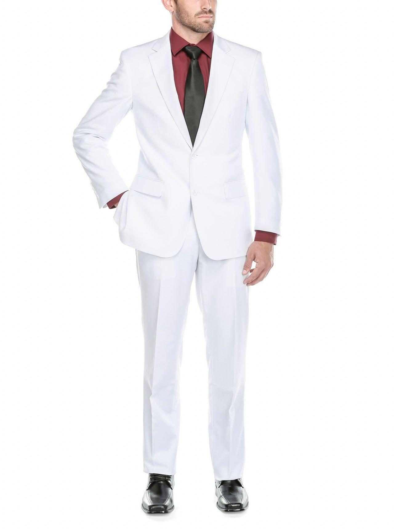 Vanderbilt Collection - Classic 2 Piece Suit 2 Buttons Regular Fit In White Product Image