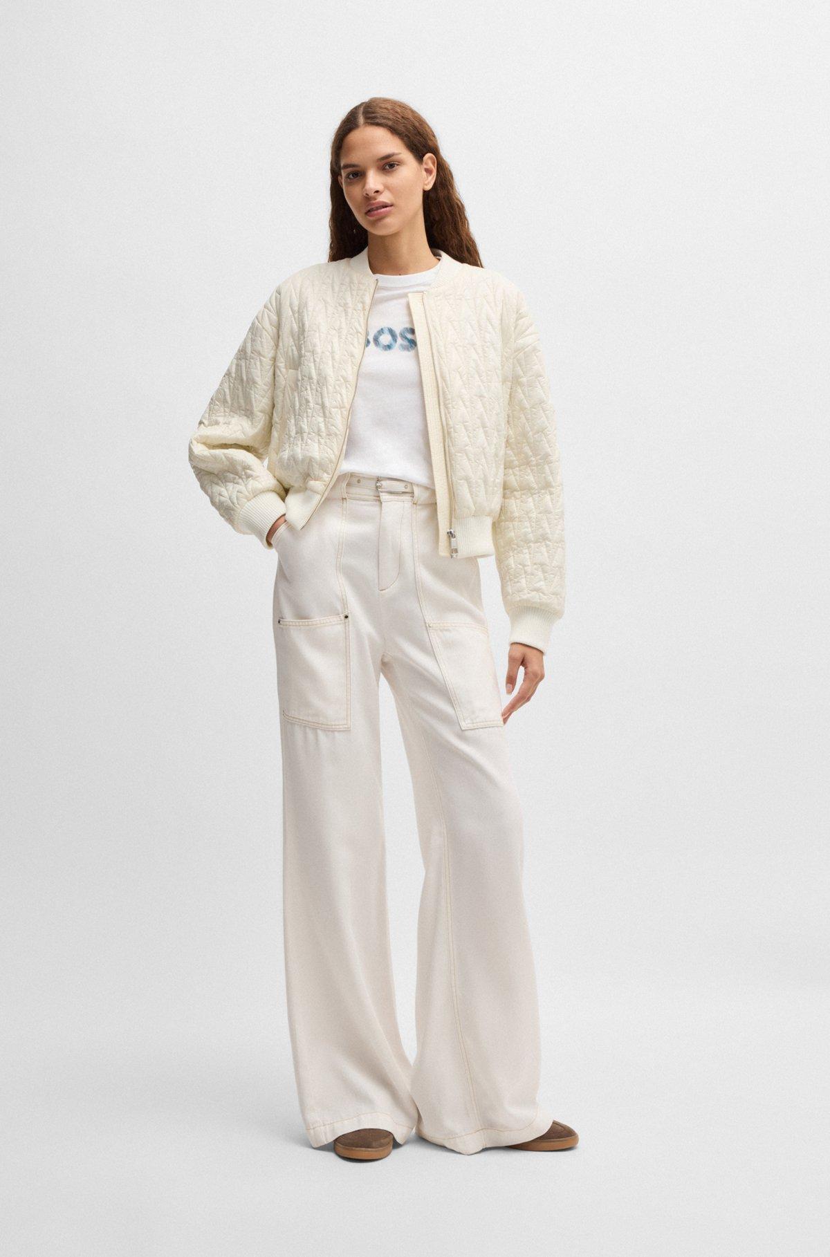 Wide-leg trousers with belt and pocket detailing Product Image