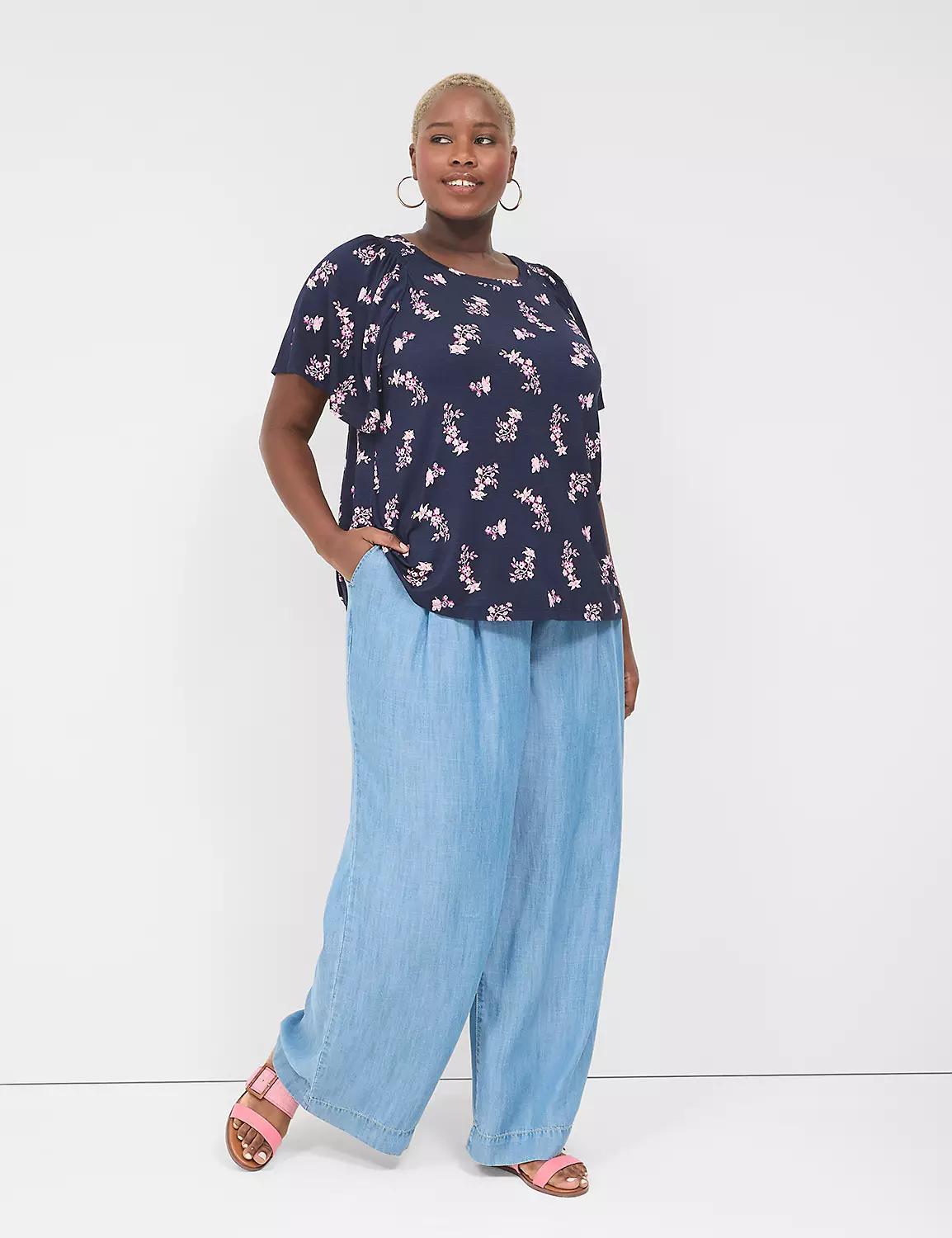 Flutter-Sleeve Smocked Top Product Image