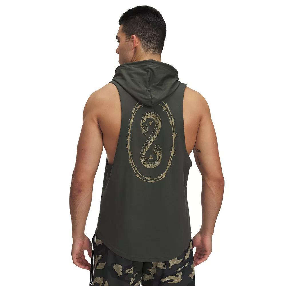 Men's Under Armour Project Rock Snake Sleeveless Hoodie, Size: XL, White Clay Product Image