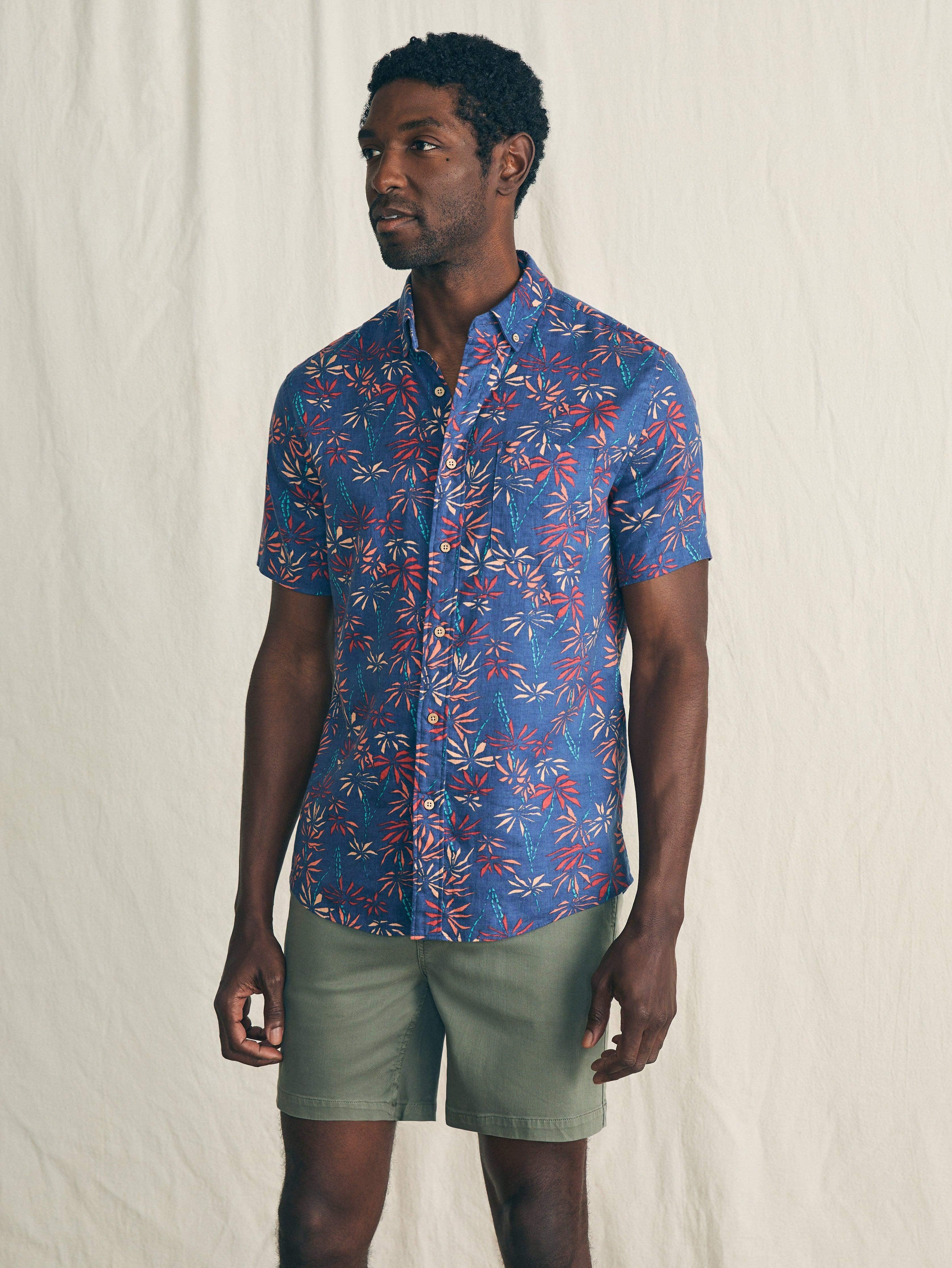 Short-Sleeve Breeze Shirt - Navy Tide Bamboo Male Product Image