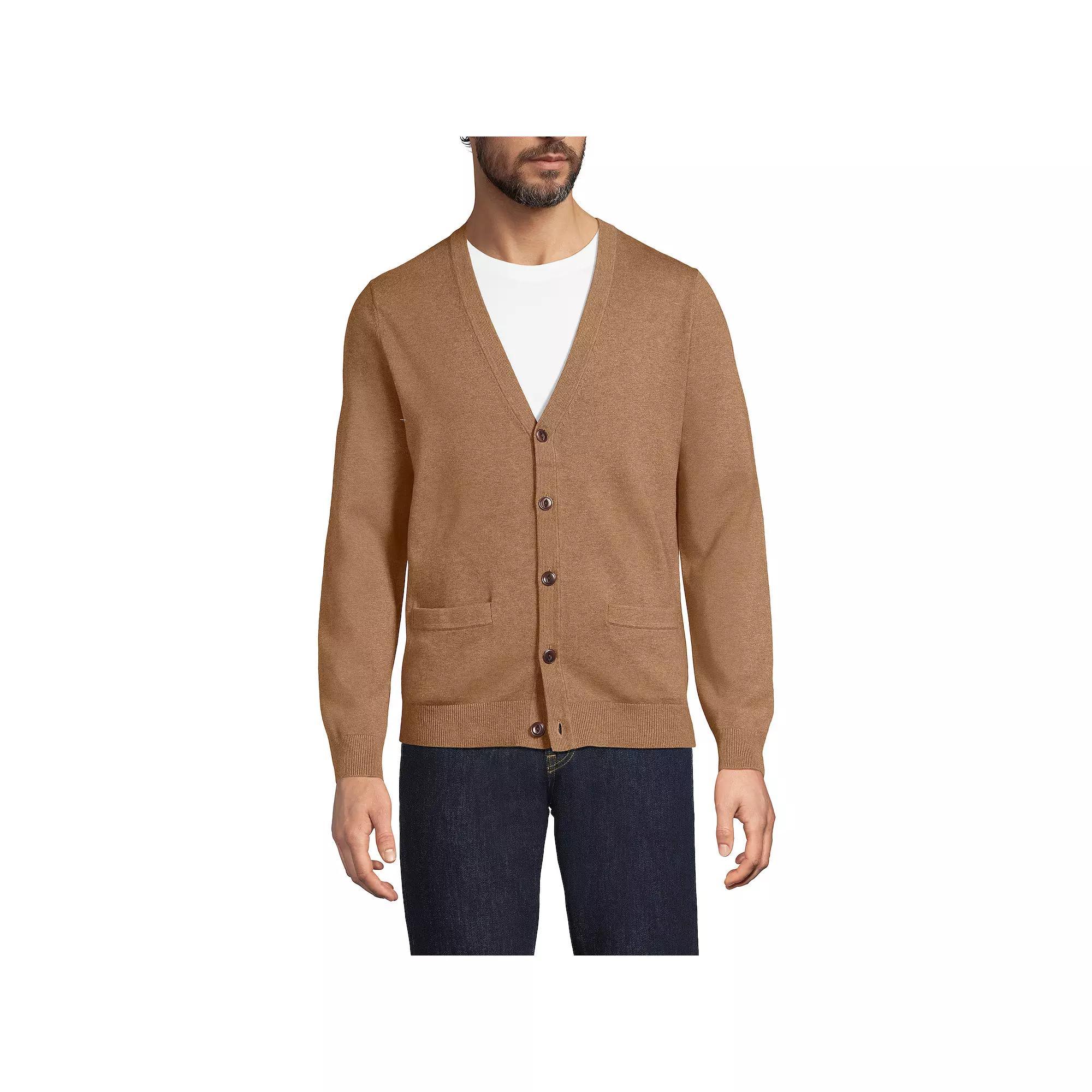 Big & Tall Lands' End Cotton Cardigan, Men's,  Product Image