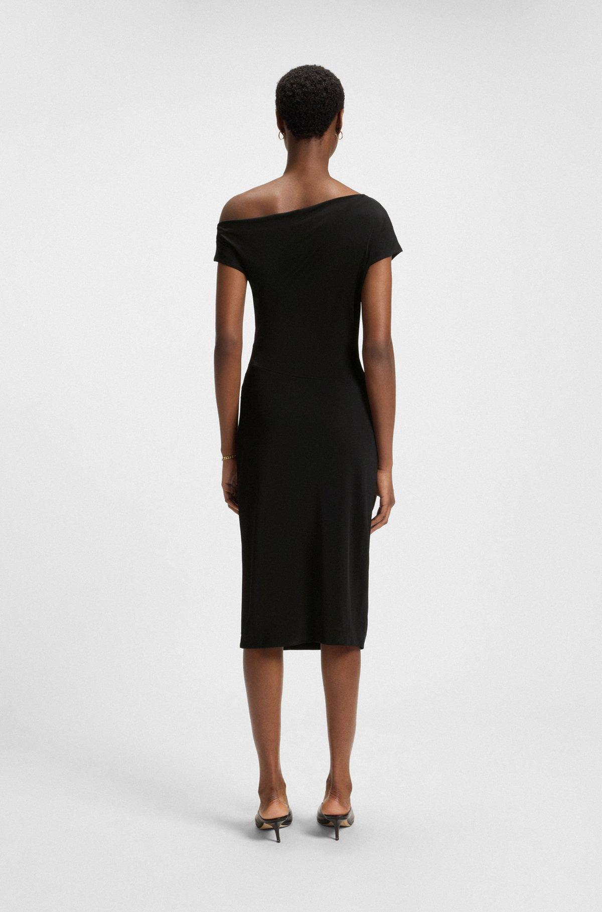 Stretch-jersey dress with off-the-shoulder neckline Product Image