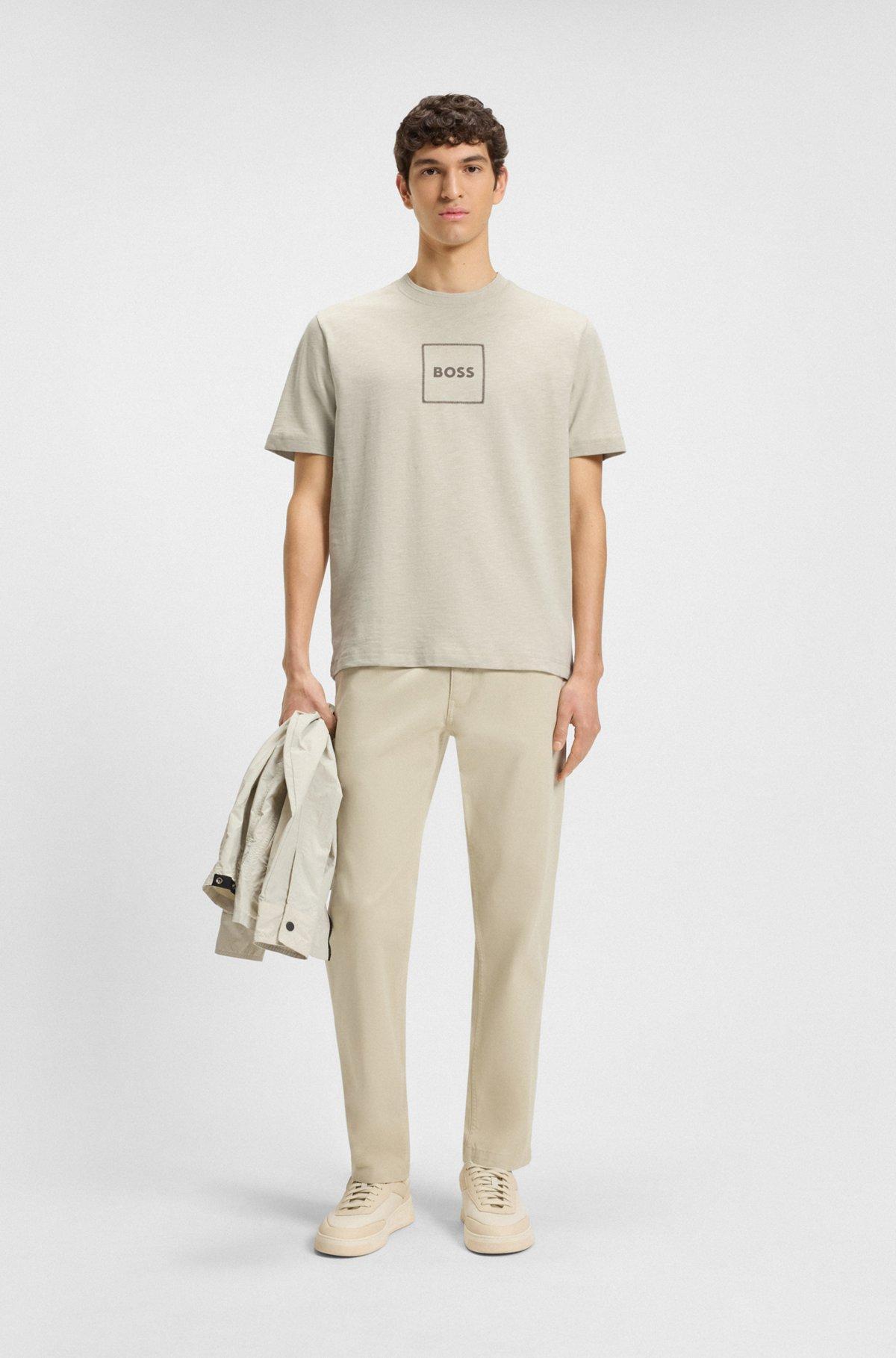 Slub-cotton T-shirt with logo print Product Image