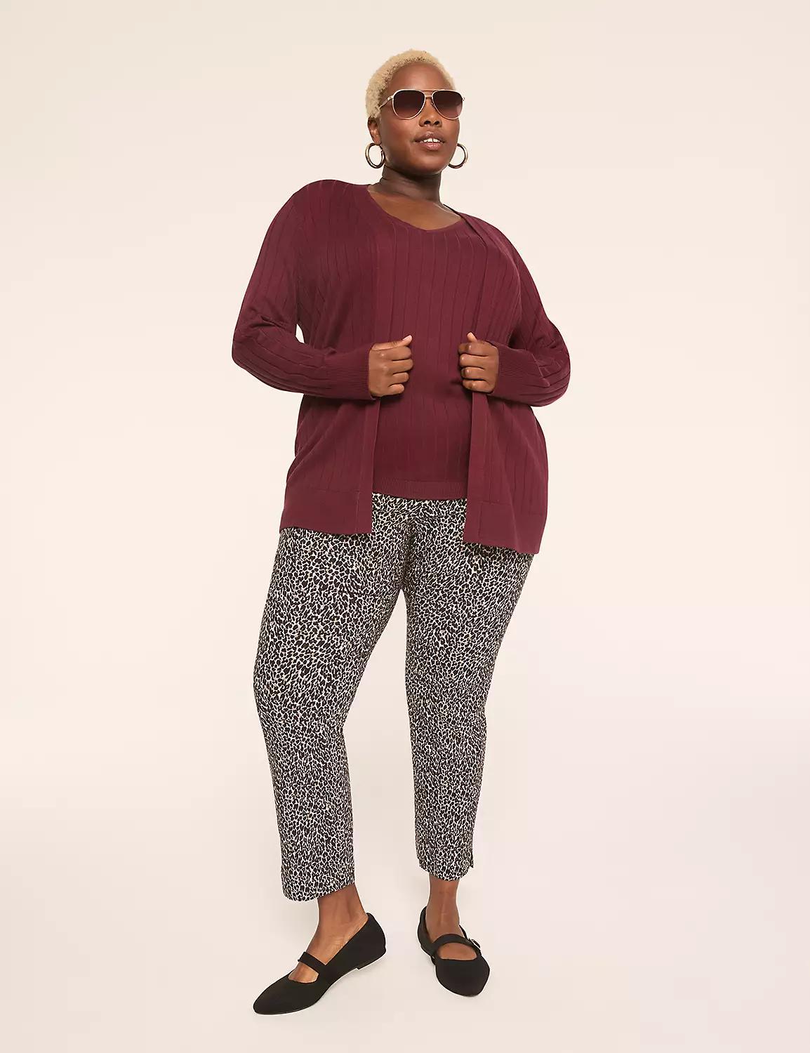 Modern Ribbed Long-Sleeve Open-Front Cardigan Product Image