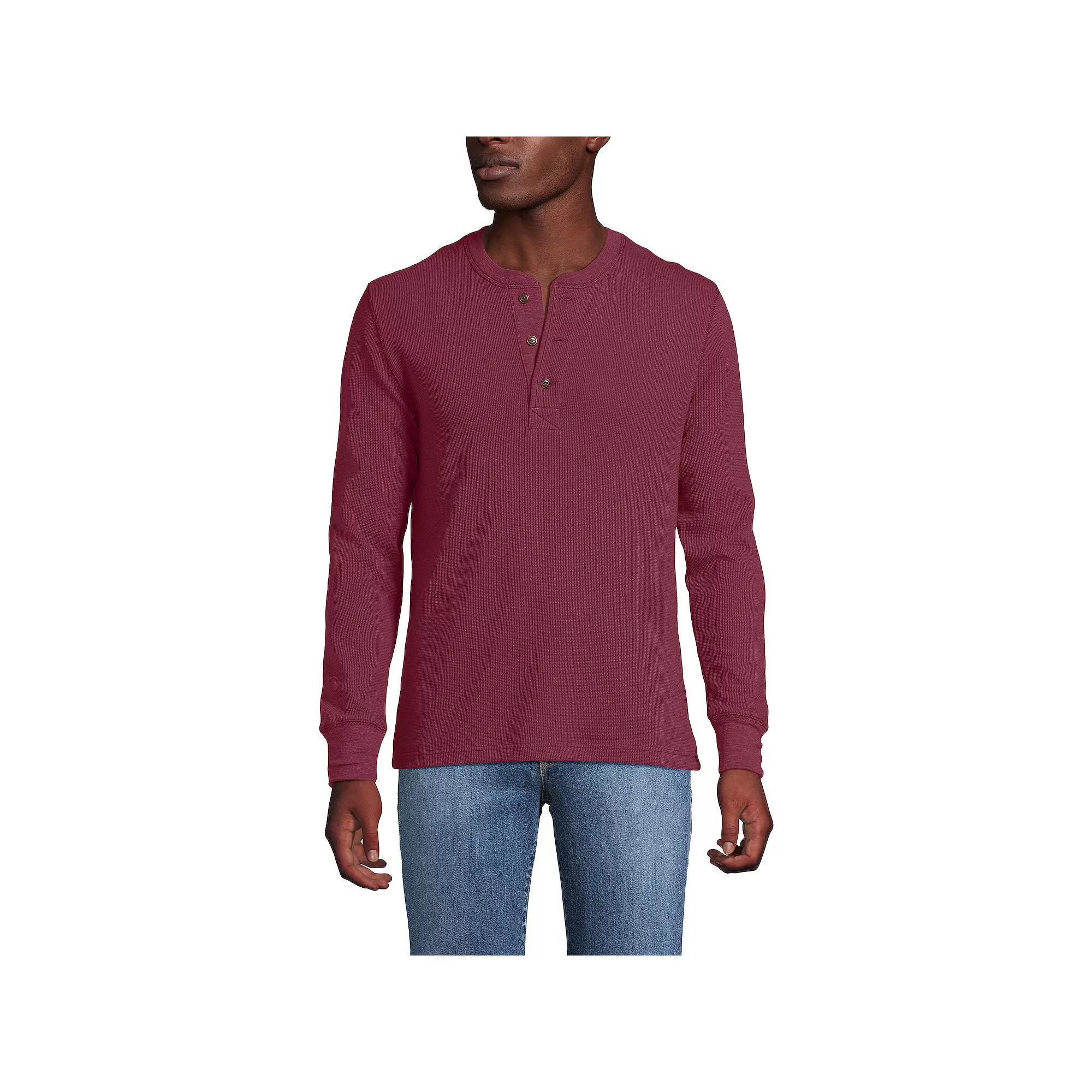 Men's Lands' End Comfort-First Regular-Fit Thermal Waffle Henley,  Product Image