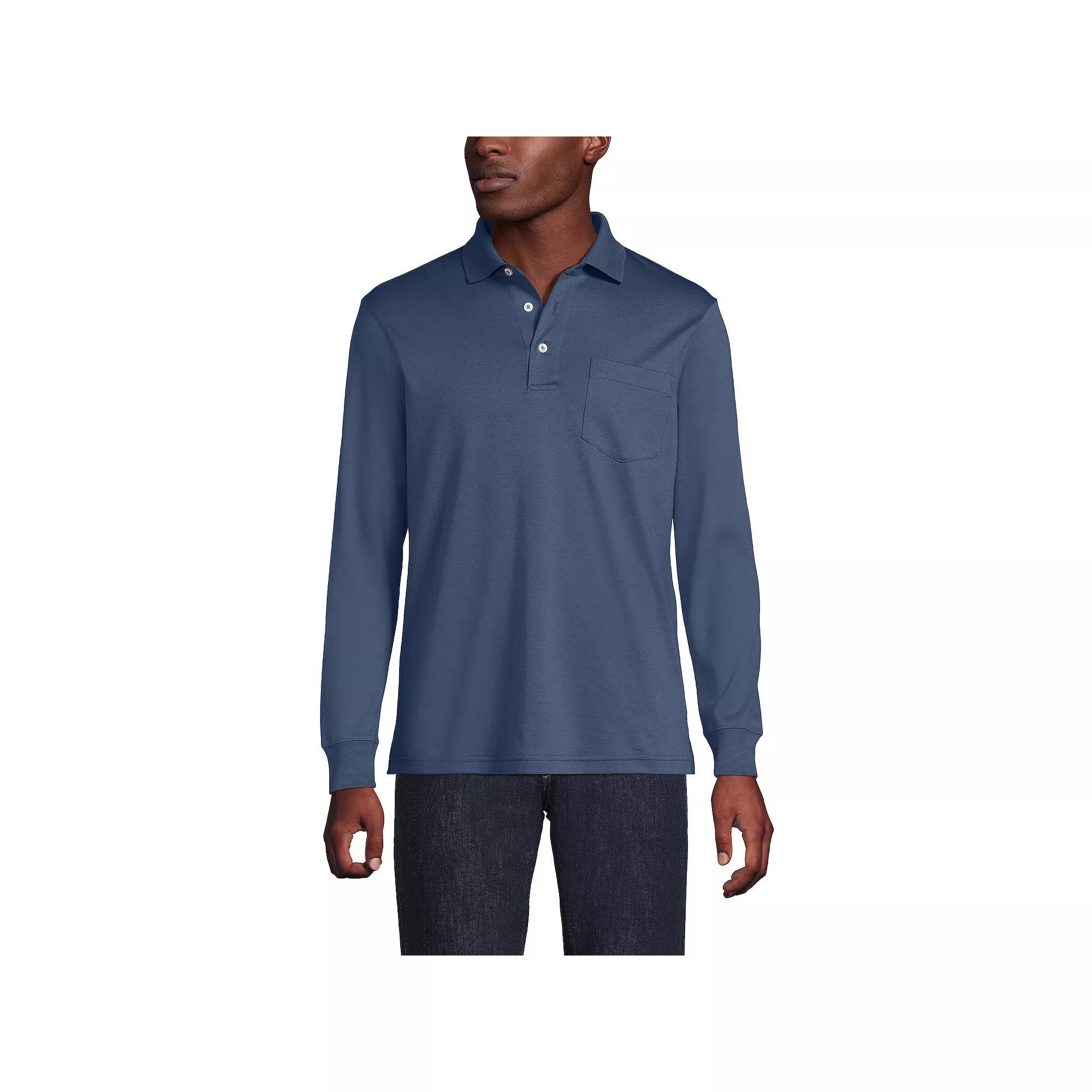 Men's Lands' End Classic-Fit Super Soft Supima Pocket Polo,  Product Image
