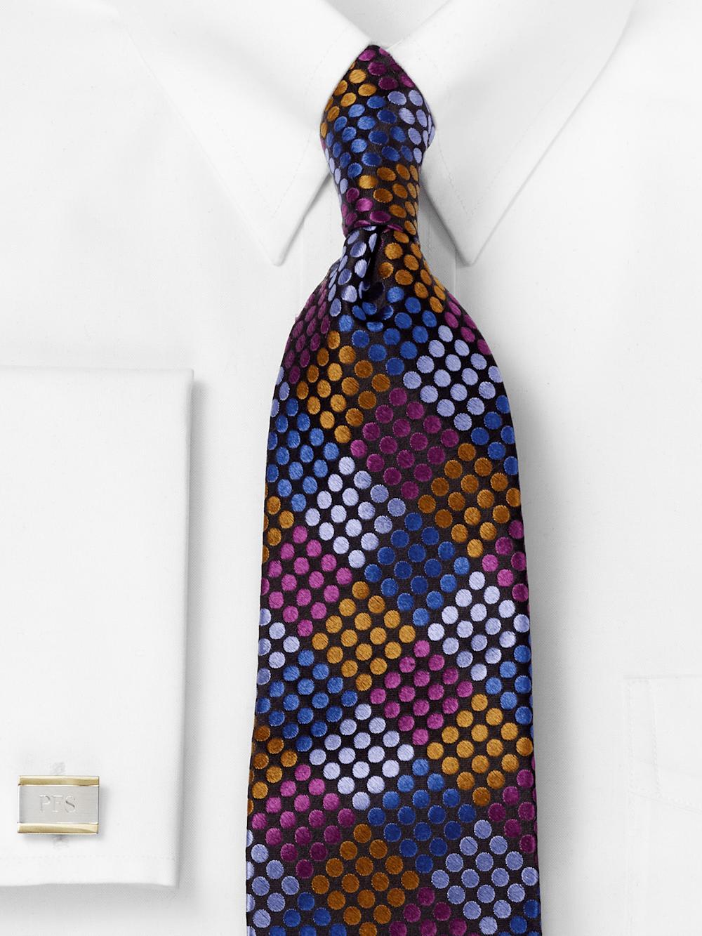 Geometric Woven Silk Tie - Multi Product Image