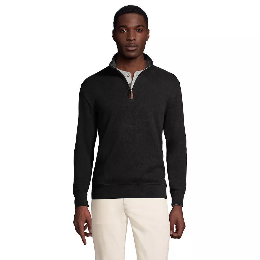 Big & Tall Lands' End Bedford Regular-Fit Rib Quarter-Zip Sweater, Men's,  Product Image