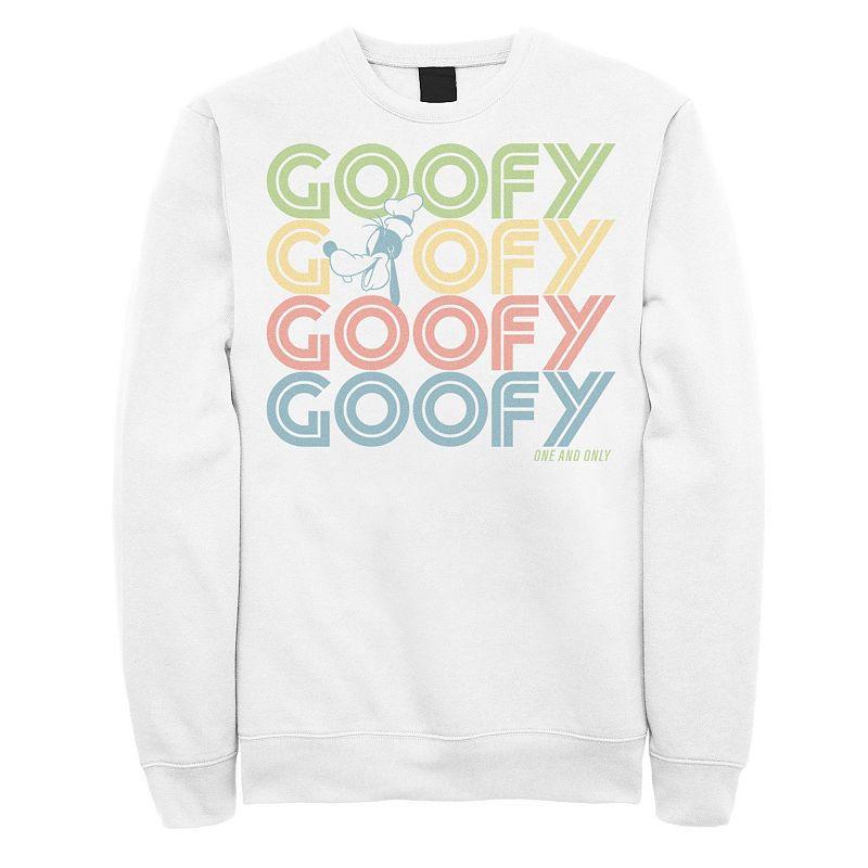 Disney's Goofy Head Portrait Name Stack Men's Sweatshirt, Size: XL, White Product Image