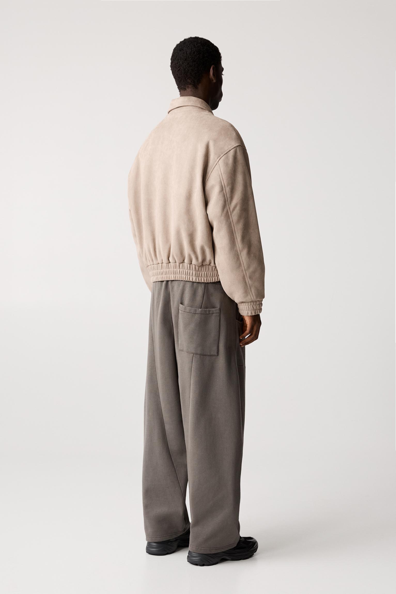 Cropped faux suede jacket Product Image