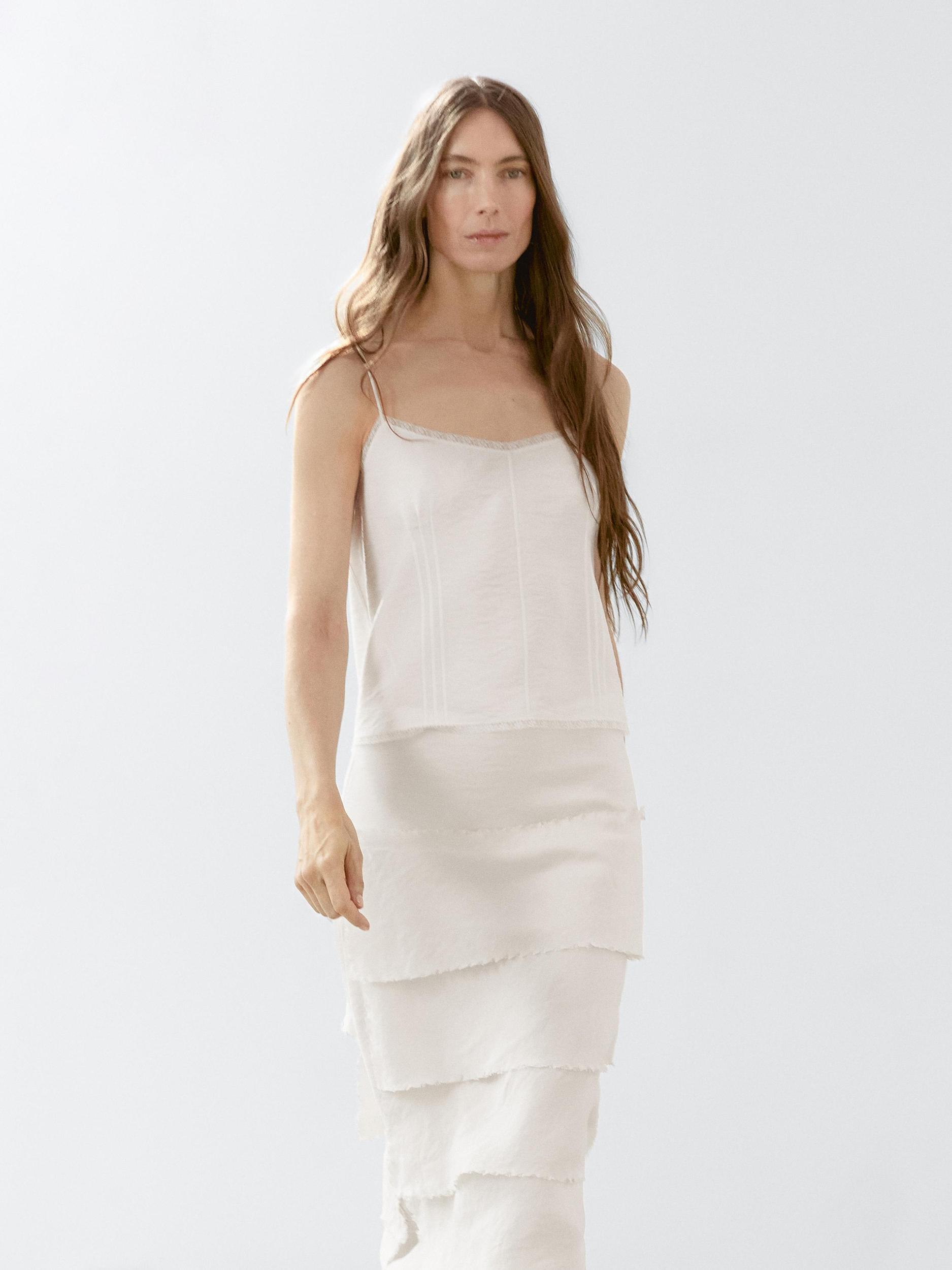 Midi skirt with ruffle detail Product Image