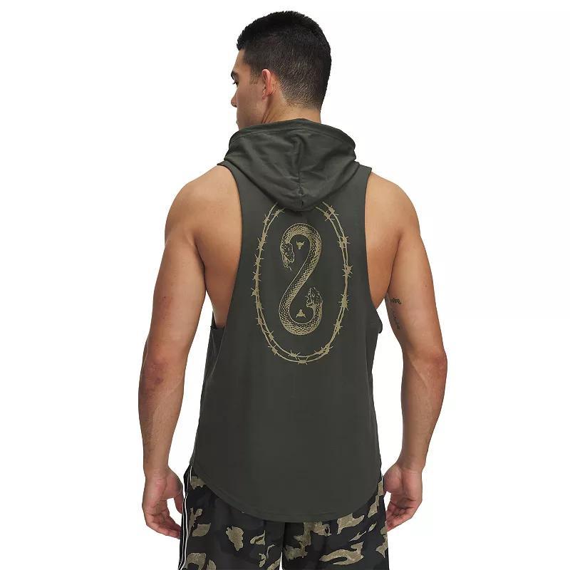 Men's Under Armour Project Rock Snake Sleeveless Hoodie, Size: XL, White Clay Product Image