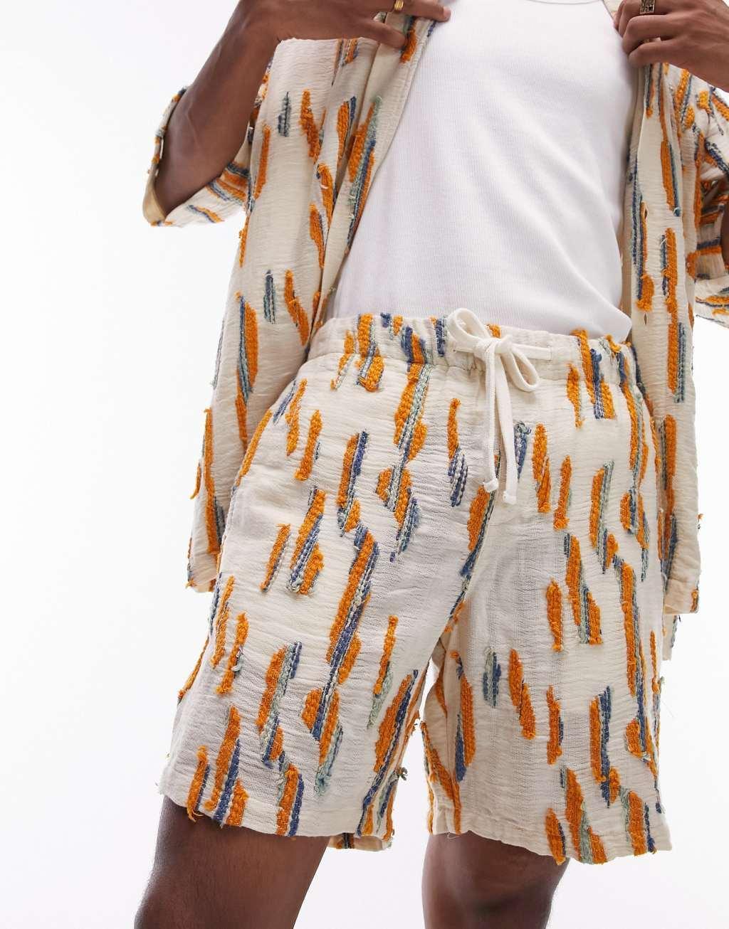 Topman relaxed jacquard shorts - part of a set Product Image