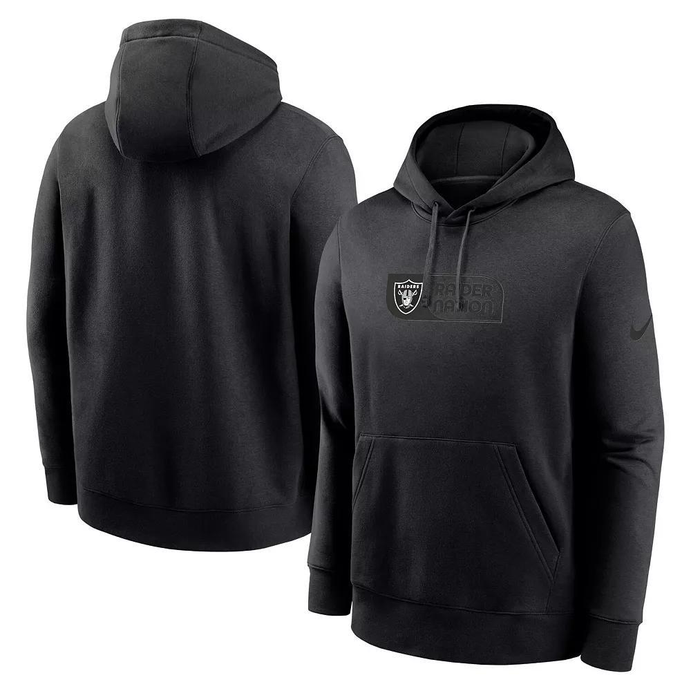 Men's Nike Black Las Vegas Raiders Edge French Terry Club Pullover Hoodie,  Product Image