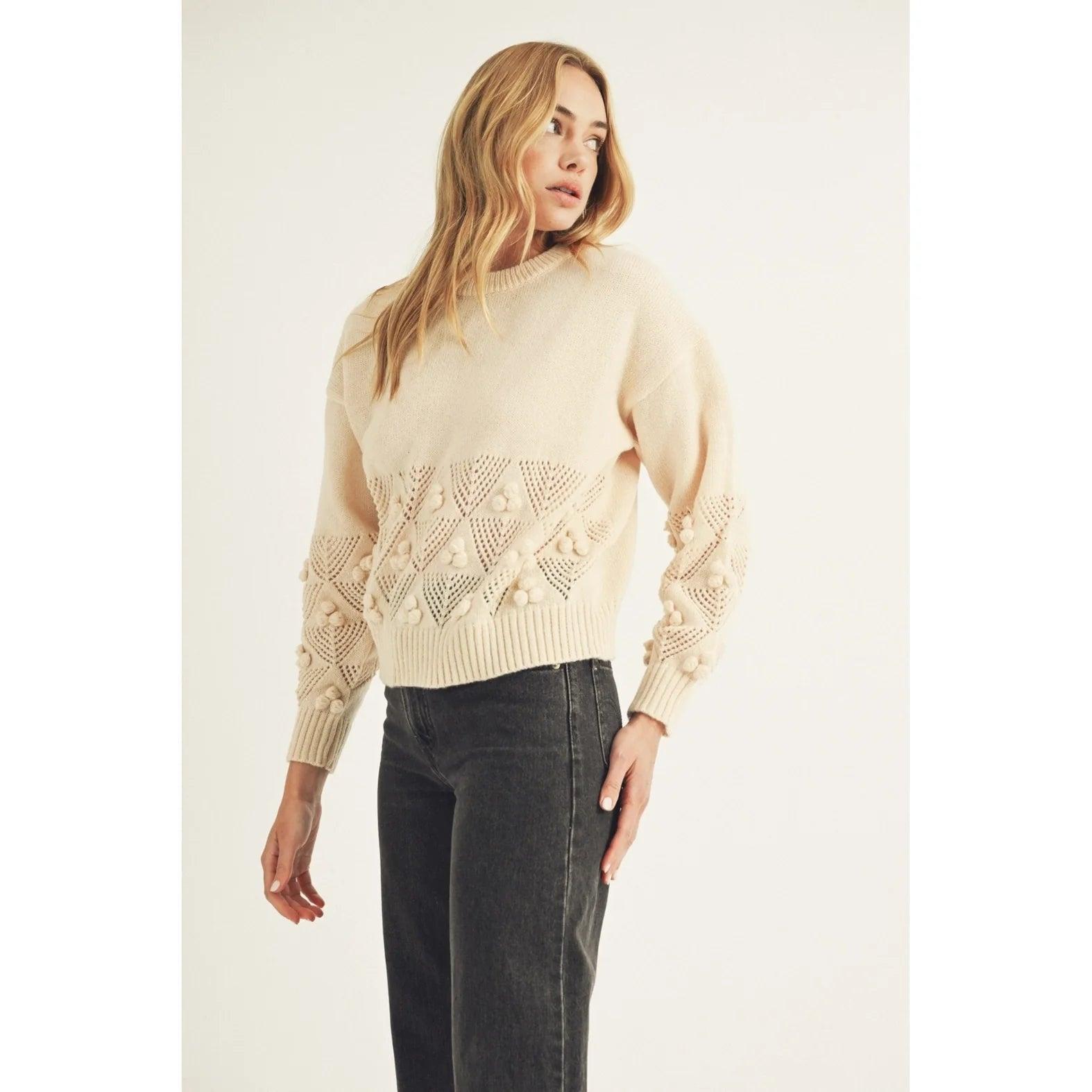 Laser Cut Knit Pattern Sweater Product Image