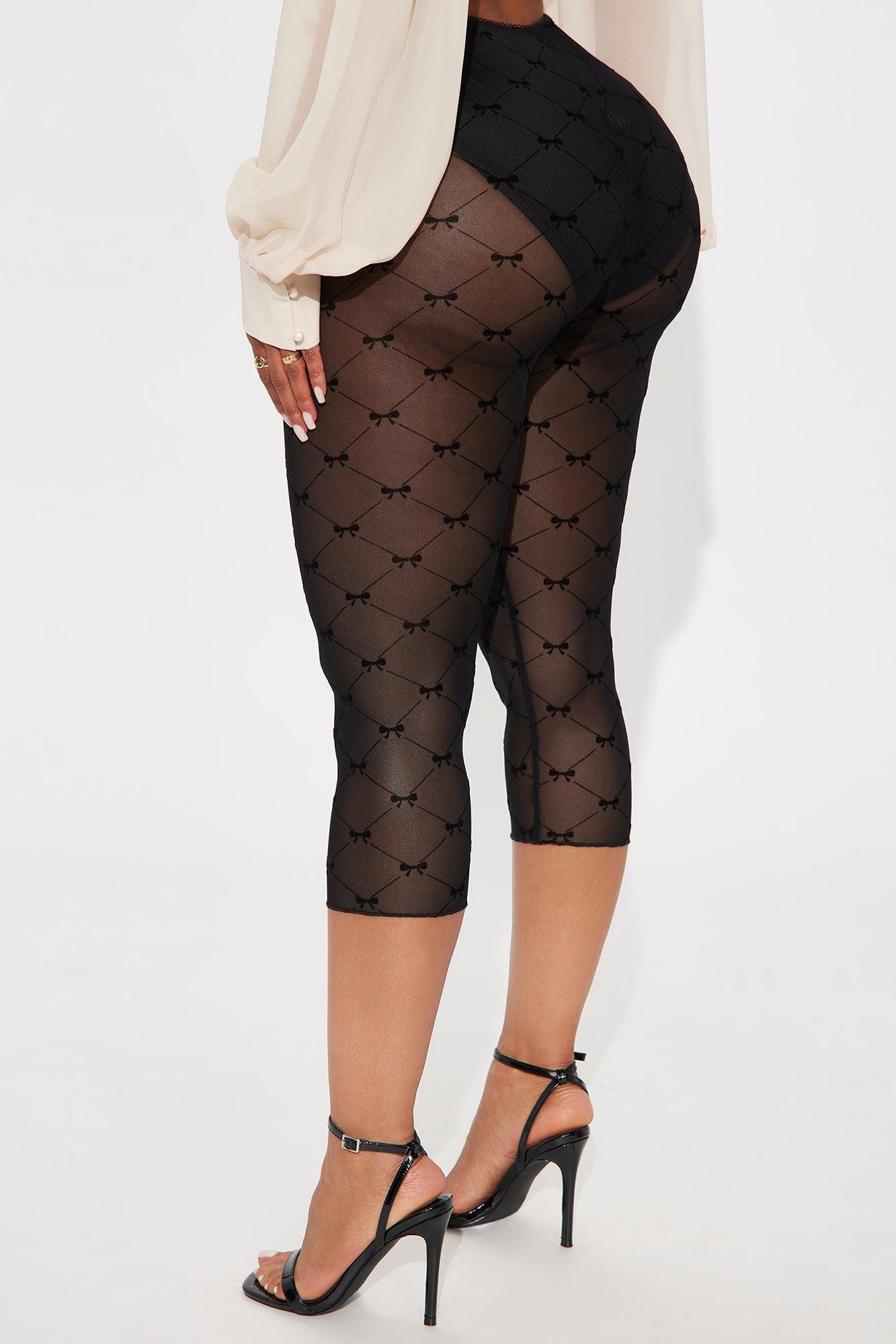 Amelie Bow Mesh Capri Legging - Black Female Product Image