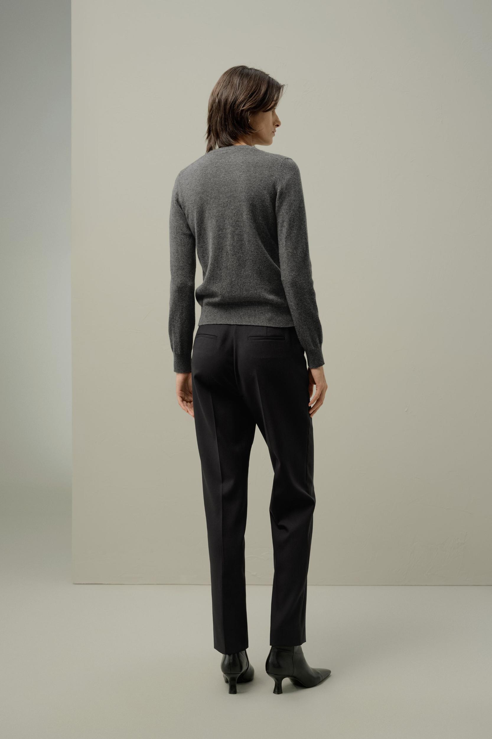 LILYSILK Women's Cashmere Cardigan | Fitted Crew Neck | 100% Cashmere | Soft & Breathable | Medium Gray | M Product Image