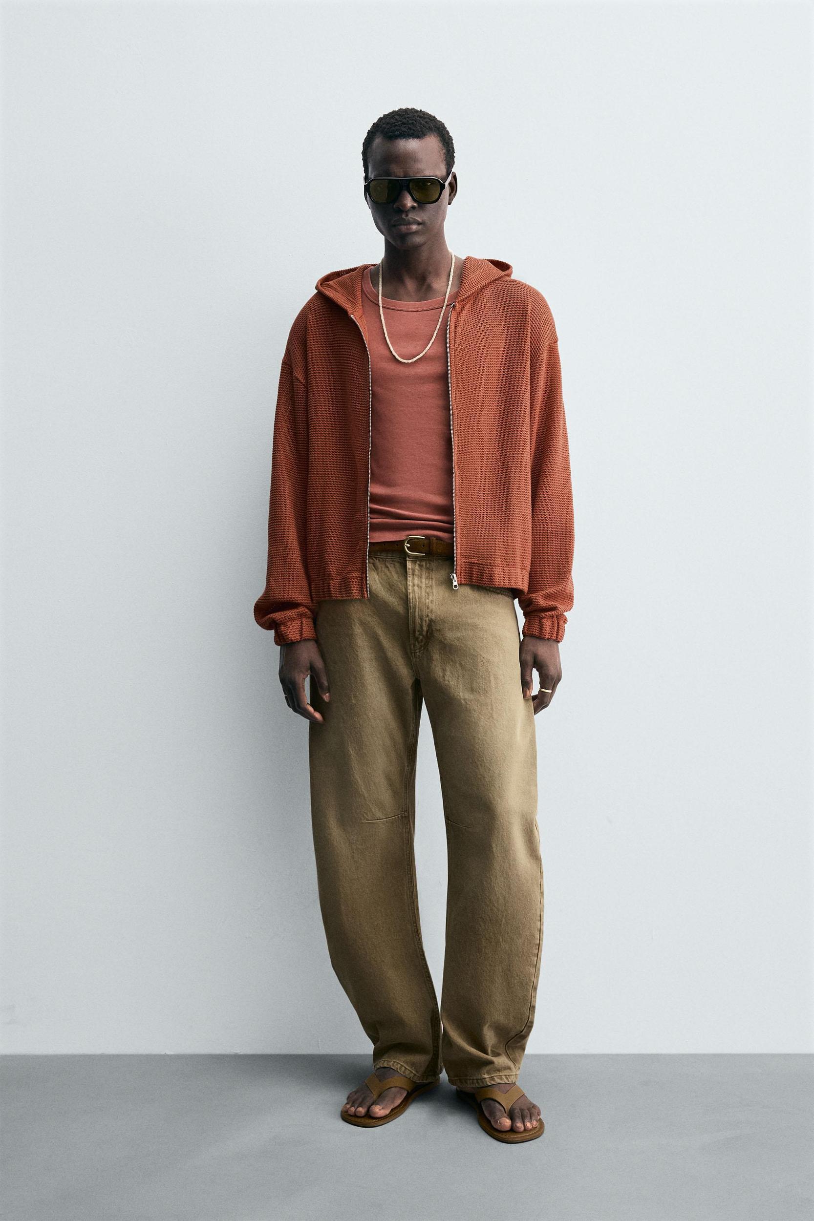 OPEN WEAVE HOODED SWEATSHIRT Product Image