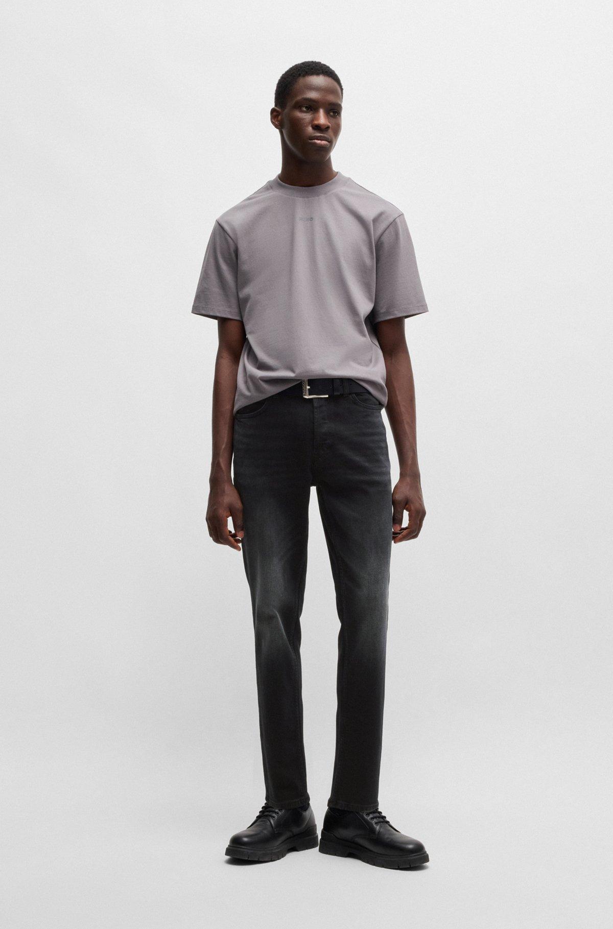 Tapered-fit jeans in black-black stretch denim Product Image