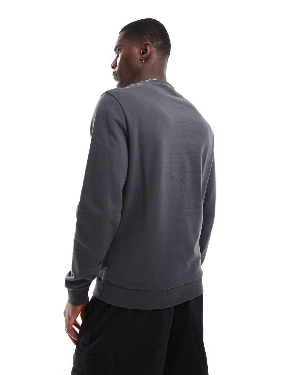 ASOS DESIGN essential crew neck sweatshirt in charcoal Product Image