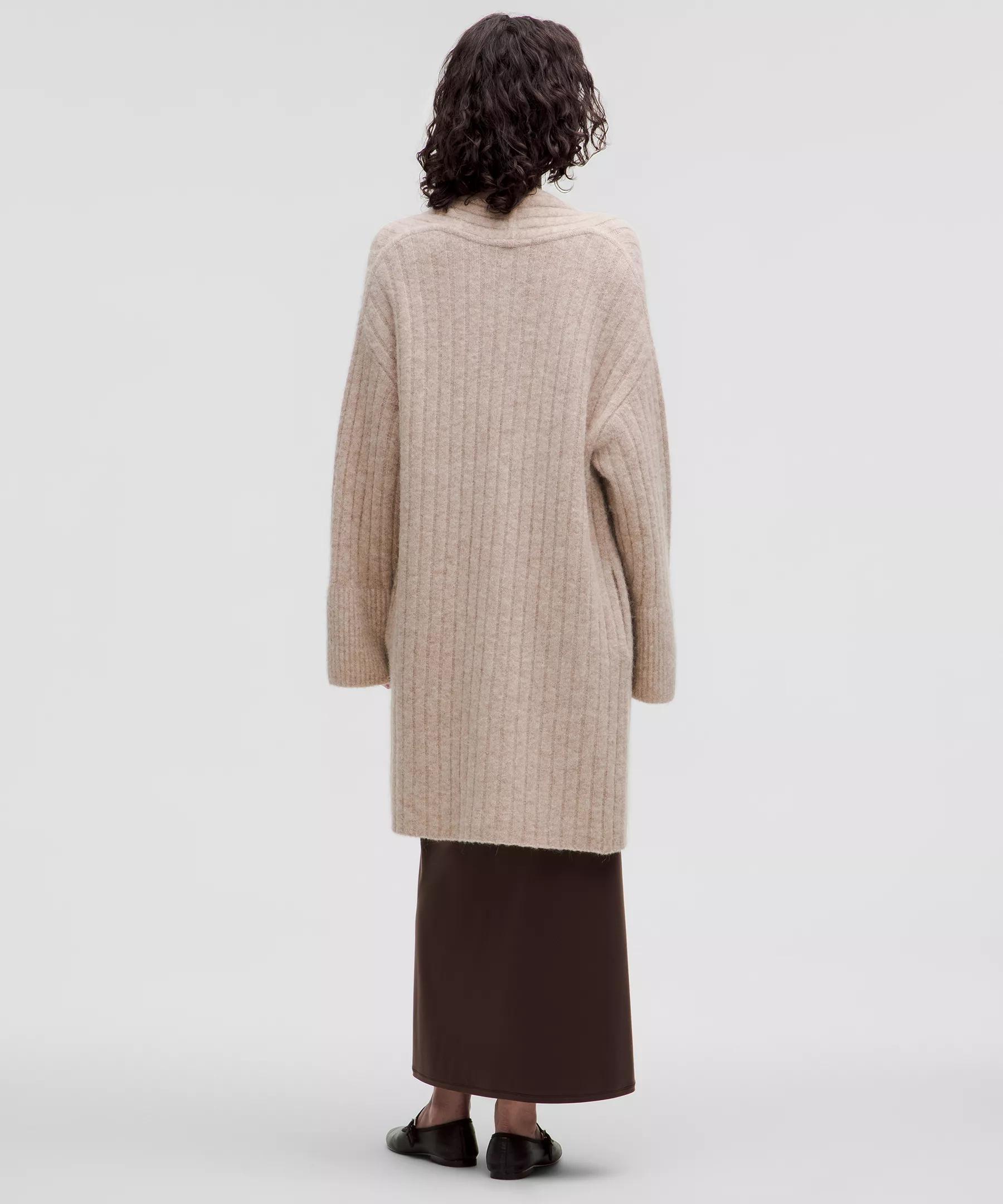 Alpaca Wool-Blend Shawl-Collar Cardigan Product Image