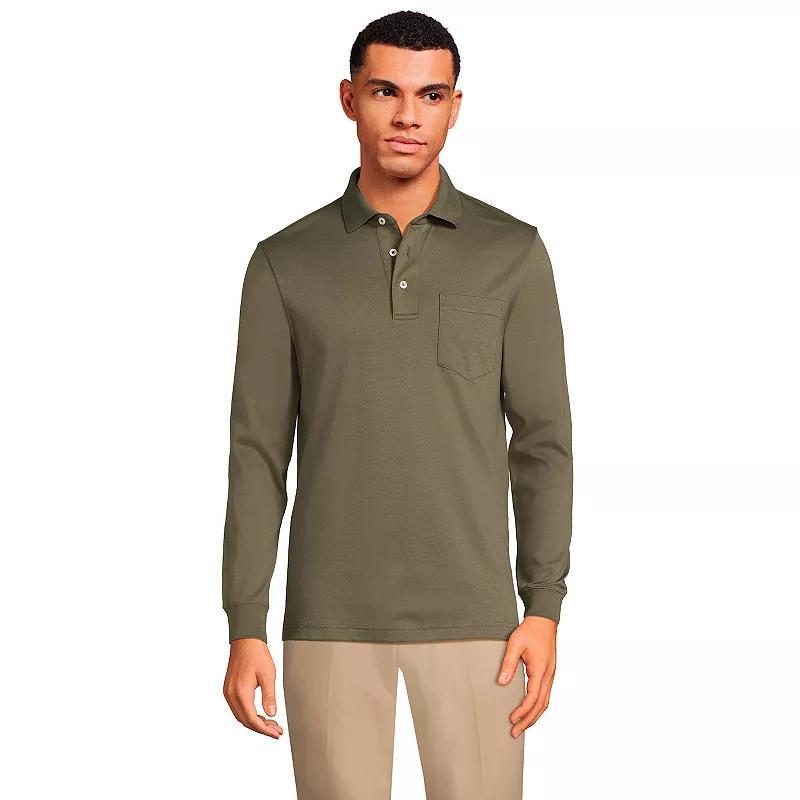 Men's Lands' End Classic-Fit Super Soft Supima Pocket Polo,  Product Image