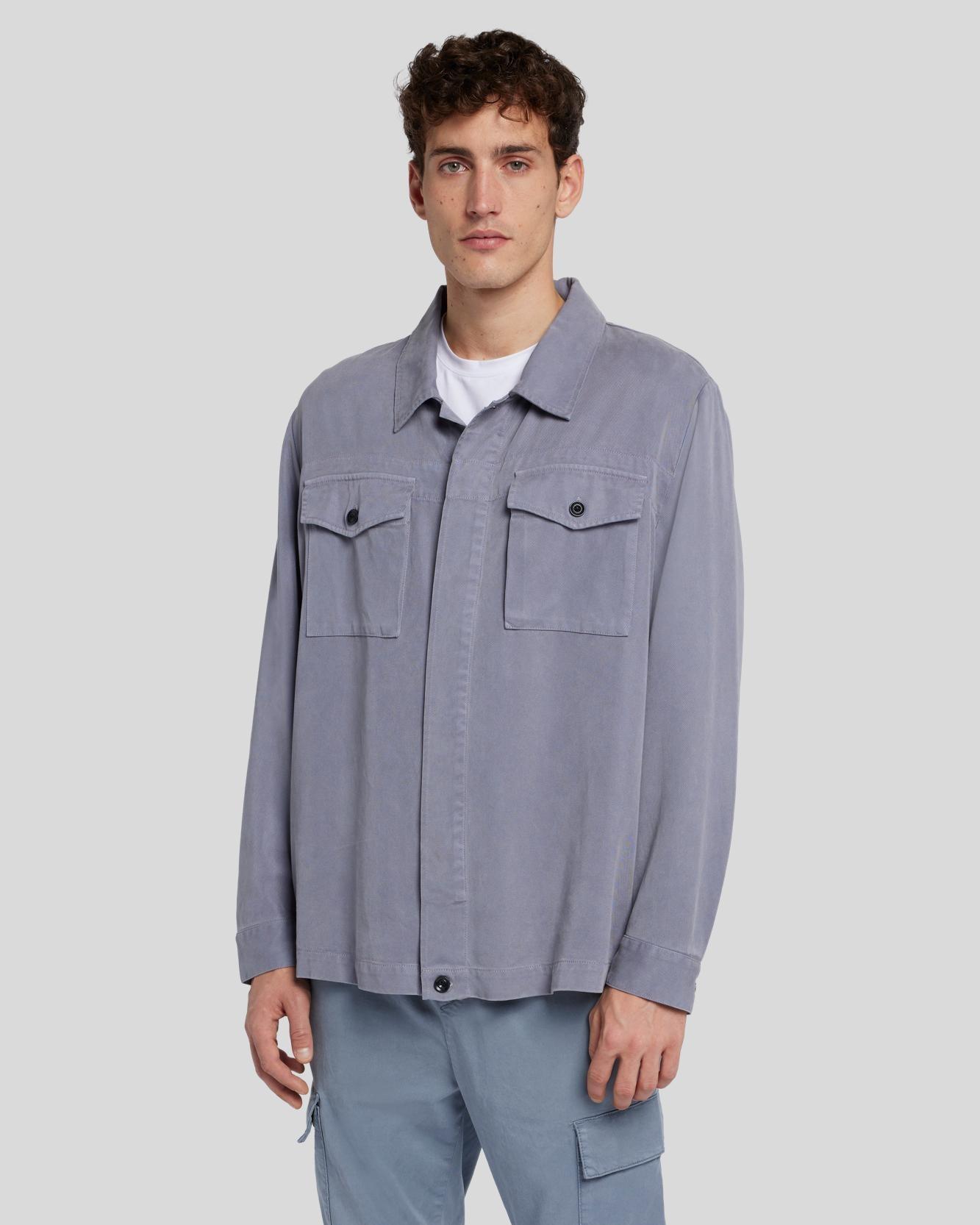 Weightless Shirt Jacket in Dusty Blue Male Product Image