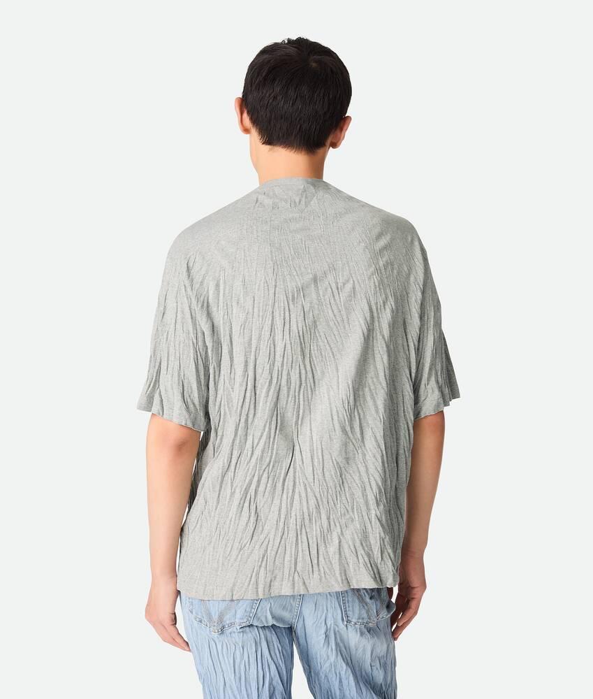 Men's Crushed Cotton Printed Jersey T-Shirt in Light grey melange Product Image