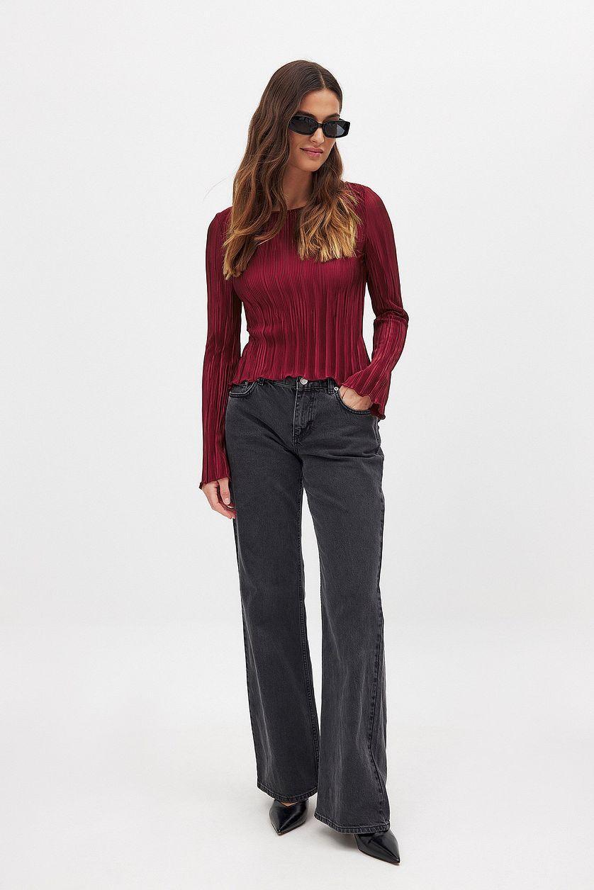 Back Tie Strap Long Sleeve Top Product Image