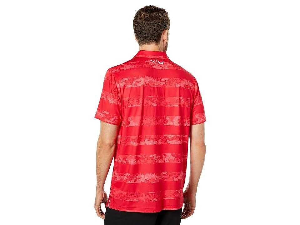 PUMA Golf Volition Bandana Stripe Polo (Ski Patrol) Men's Clothing Product Image