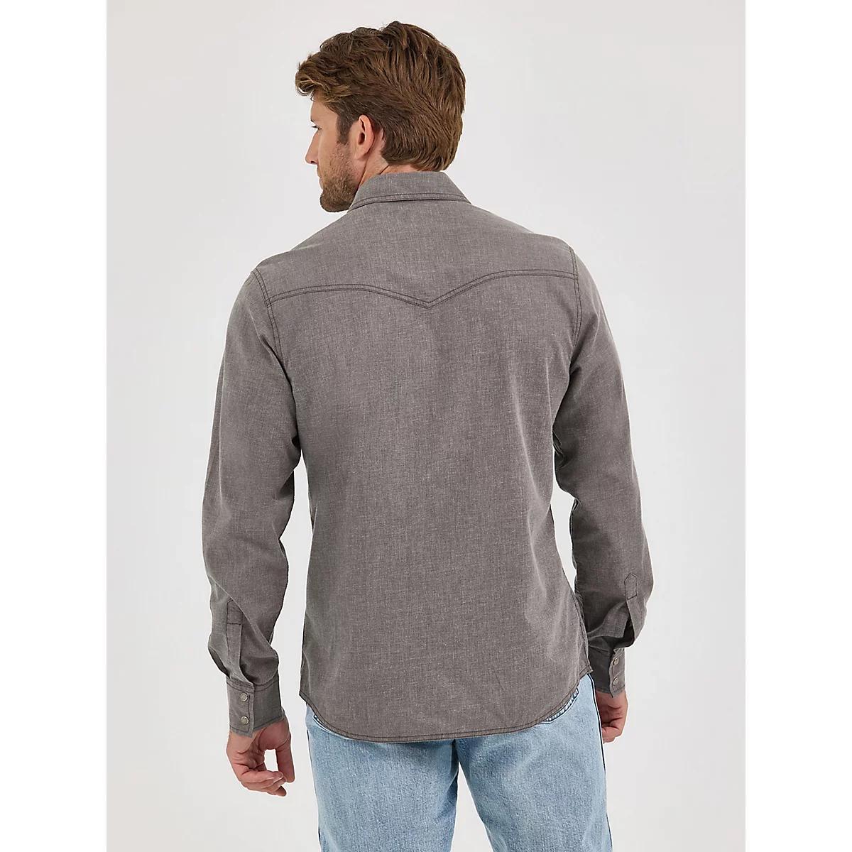 Men's Wrangler Retro Premium Western Snap Solid Shirt in Dusty Product Image