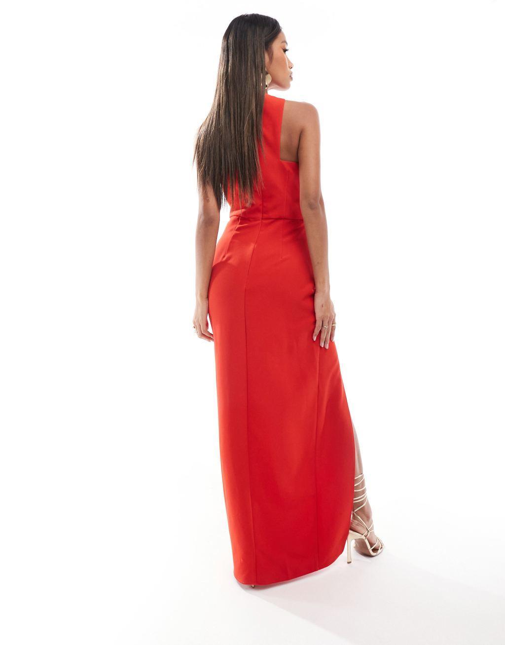 Jarlo cut out slit maxi dress in red Product Image