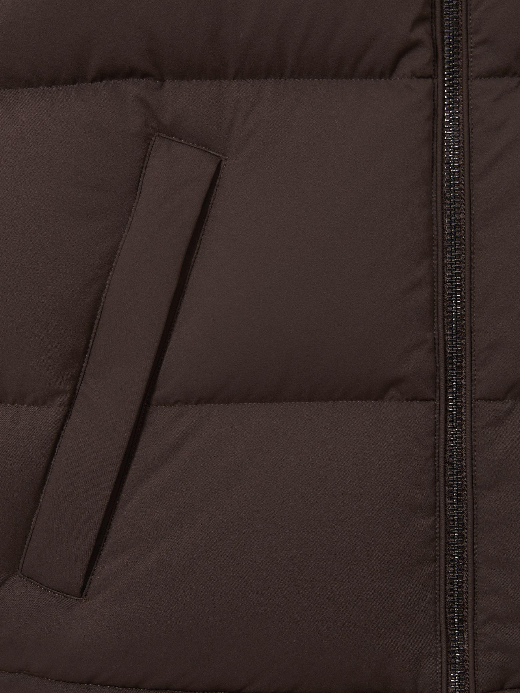 Quilted-Shell Zip-Through Gilet in Brown Product Image
