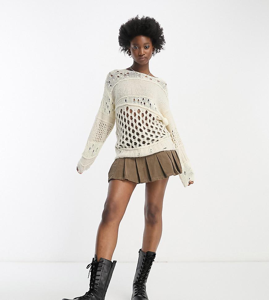 COLLUSION knitted open stitch detail oversized sweater Product Image