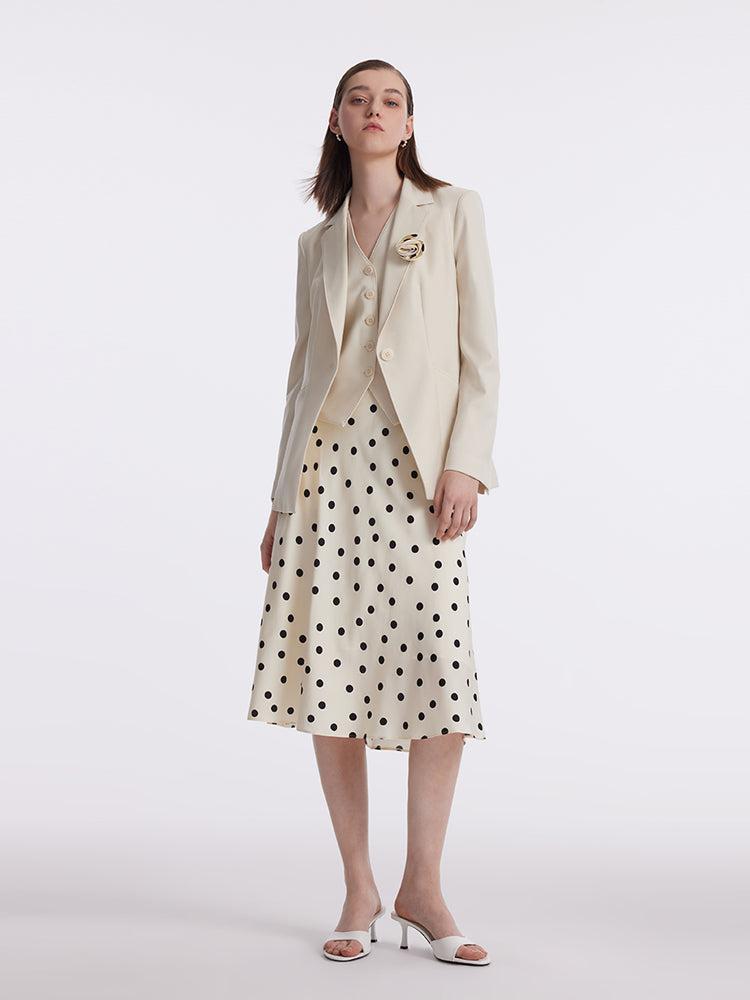 Worsted Wool One Button Women Blazer Product Image