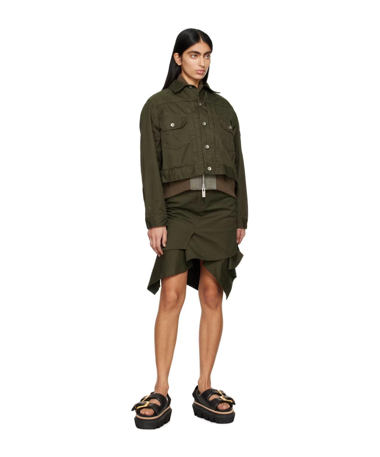 SACAI Asymmetric Skirt In Green Product Image