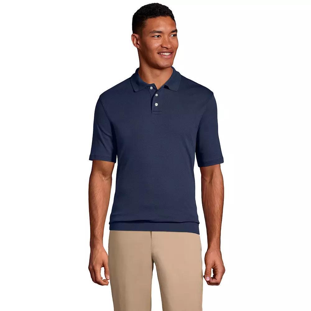 Men's Lands' End Short Sleeve Banded Bottom Polo Shirt,  Product Image