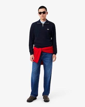 Zip-Up High Neck Interlock Sweatshirt Product Image